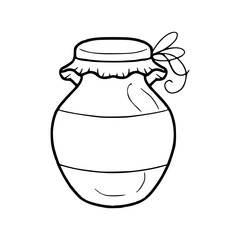 a line art drawing of a jar of honey illustration