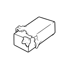 A line art drawing of a butter for coloring page