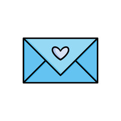 Cute envelope vector icon flat design symbol.