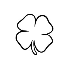 a simple outline of a four leaf clover