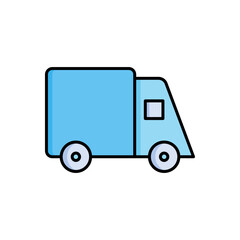 Truck vector icon, cute truck symbol flat design.