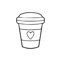 a line art drawing of a cup of coffee illustration