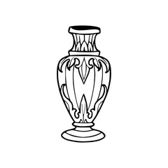 classic black and white ornate vase vector illustration for home decor