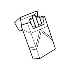 a line art drawing of a cigarettes illustration