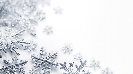 Silver Glitter Snowflakes Winter Festive Background Design