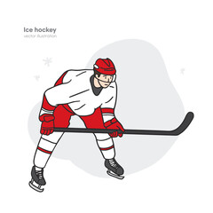 an illustration of an ice hockey player in a game