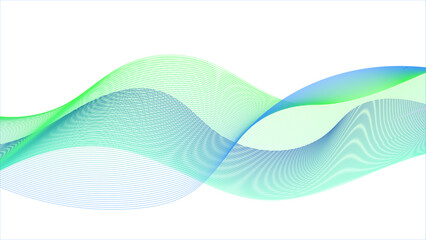 Dynamic Flowing Lines on White Background, Abstract flowing line patterns. Futuristic technology and sound wave pattern.	