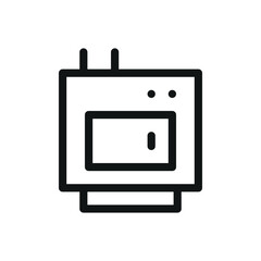 Solid fuel boiler isolated icon, pellet boiler vector symbol with editable stroke
