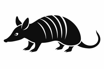 armadillo silhouette icon vector white (8)