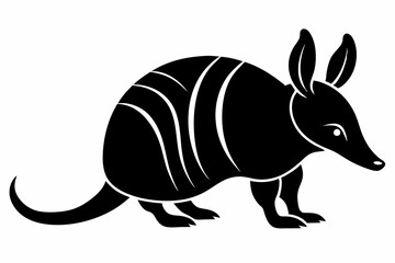 armadillo silhouette icon vector white (8)