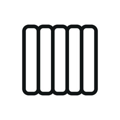 Aluminium radiator isolated icon, wall mounted radiator vector symbol with editable stroke