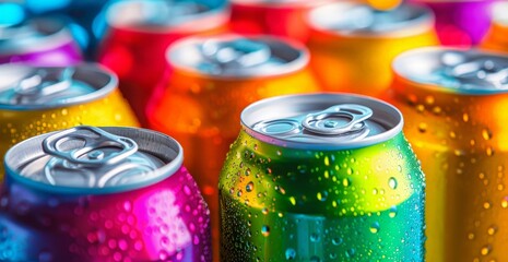 Colorful Cans of Soda