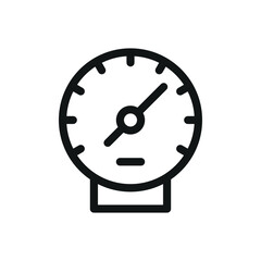Manometer isolated icon, pressure gauge vector symbol with editable stroke
