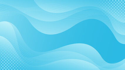 Light blue smooth gradient background with halftone. Abstract wave dynamic wallpaper. Suitable for templates, sales banners, business, ads, events, web and pages