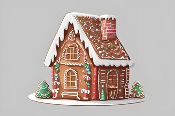 Homemade Christmas Gingerbread Stars and Tree-Shaped Cookies with Sweet Frosting"