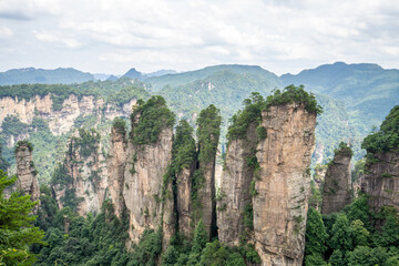 Mountains and forests in Zhangjiajie scenic area, Hunan Province, China