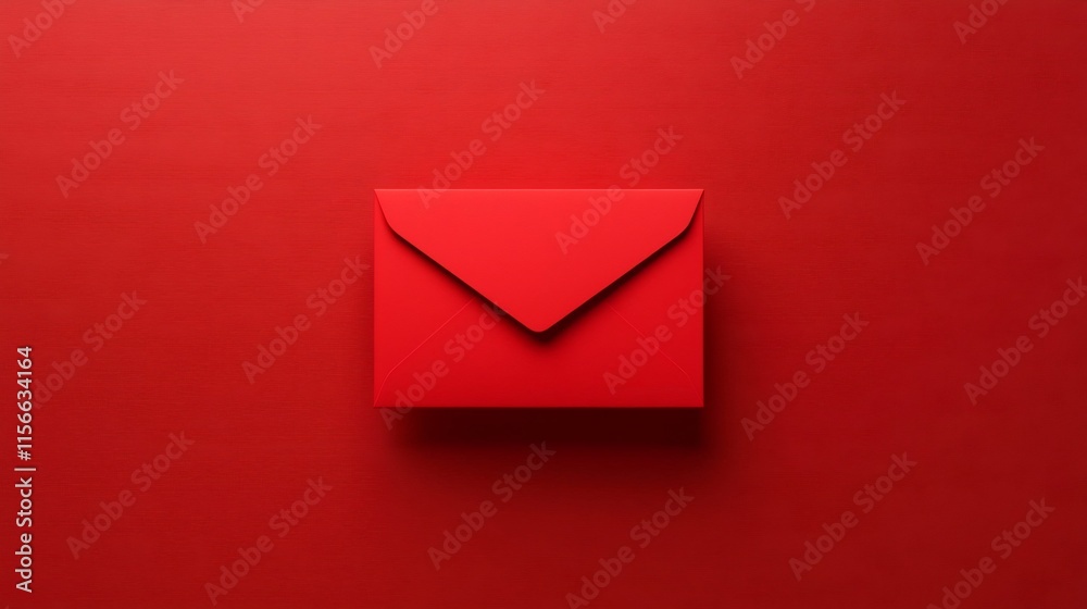 Poster sophisticated and clean modern flat red envelope design with soft background and open text area 3d f