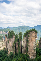 Mountains and forests in Zhangjiajie scenic area, Hunan Province, China