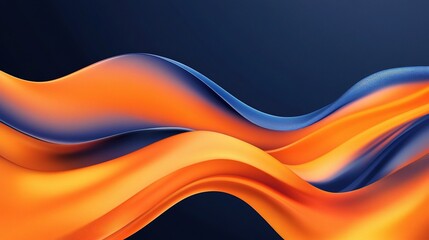 Vibrant Blue and Orange Waves Banner Background for Business Use