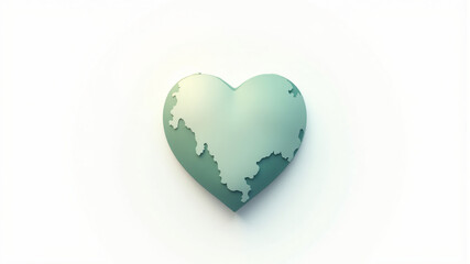 A minimalist heart design featuring soft blue and green tones, embodying love and creativity.