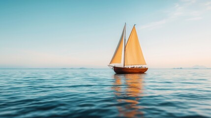 Fototapeta premium Sailing adventure on calm waters scenic ocean photography tranquil environment travel escape