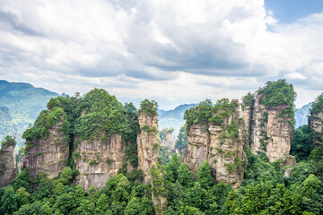 Mountains and forests in Zhangjiajie scenic area, Hunan Province, China