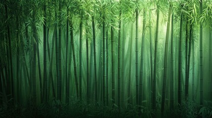Fototapeta premium Bamboo forest serenity nature landscape tranquil environment eye-level view peace and calmness