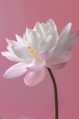 Obraz premium Elegant White Lotus Flower on Pink Background 