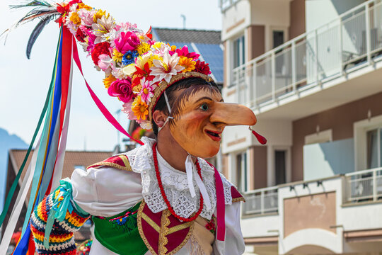 The "Bufon", mask of the traditional Ladin Carnival. South Tyrol, Italy