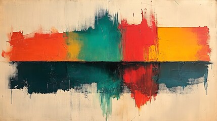 Abstract Colorful Painting With Bold Brushstrokes