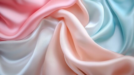 Obraz premium Light pale soft pastel abstract background. Color gradient ombre transition. Silk fabric. Luxury premium rich. Matte shimmer. Christmas, birthday, anniversary. Template.