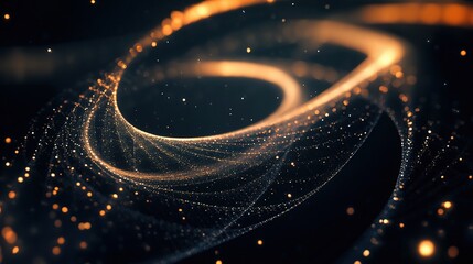 Dynamic Light Trails Forming Abstract Shapes in Dark Background