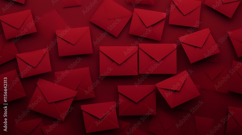 Poster soft glowing red envelopes with gradient background and spacious text zone 3d for elegant graphic de