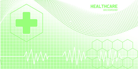 Fototapeta premium pharmaceutical and bio-tech science background with heartbeat line graph vector