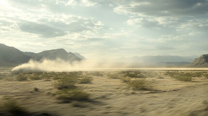 Serene Landscape with Motion Blur and Soft Lighting