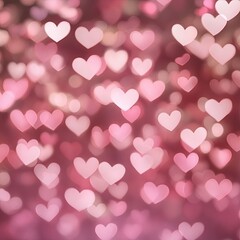 Pink Heart Bokeh Background
