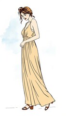 Obraz premium Timeless Beige Maxi Dress