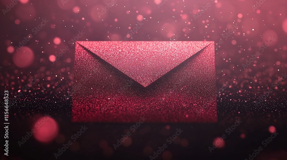 Poster elegant red envelope with glowing abstract particles and smooth gradient background ideal for invita
