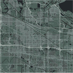 Map of Hammond in Indiana in a smooth dark style. Contains layered vector with roads water, parks, etc.