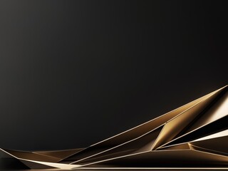 Luxurious Golden Geometric Lines on Black Background