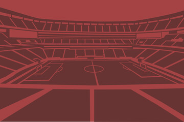 Soccer Football Stadium Field Outline Shape Silhouette Vector for Background