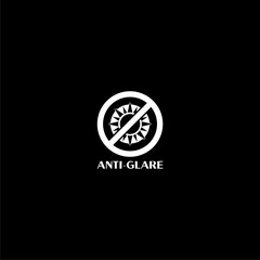 Anti glare sun icon isolated on dark background