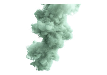 Floating green smoke. Transparent background .Isolated PNG