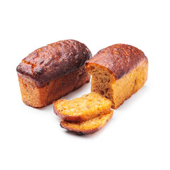 White bread, on a white background, isolated. 