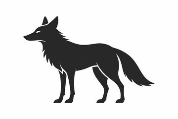 Fox silhouette icon vector