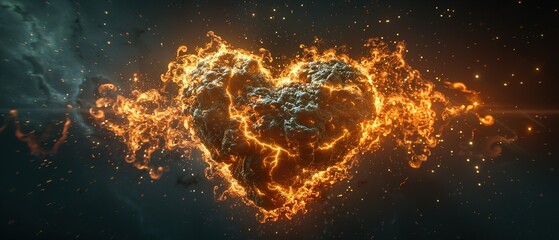heart nebula in space with coloful background