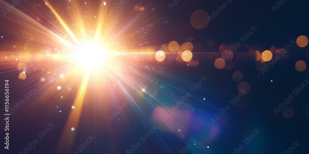Poster Easily add lens flare effects to your designs by using lens flare overlays or screen blending modes for stunning, high quality images. This abstract lens flare creates an iridescent glare over a dark
