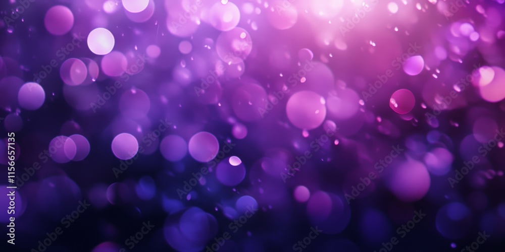 Poster Blurred purple abstract background featuring captivating bokeh effects, creating an enchanting atmosphere. This purple blur with bokeh adds a unique touch to any design or project.