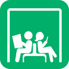 待合室を案内する標識