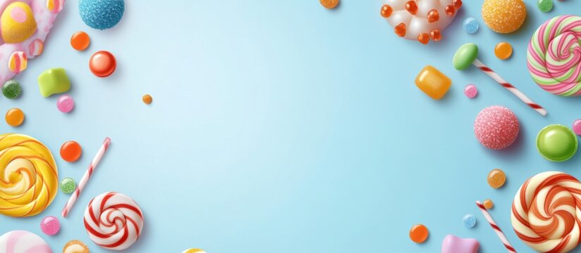 Colorful candies and lollipops in various shapes Photo of candy